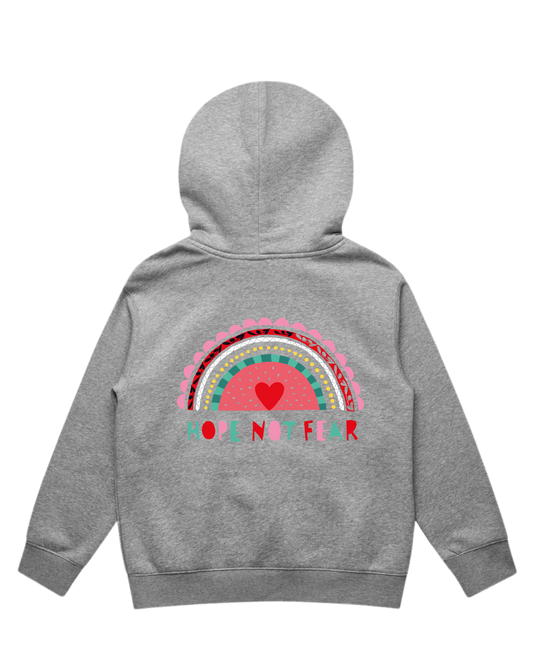 Rainbow Hoodie for Kids – Grey