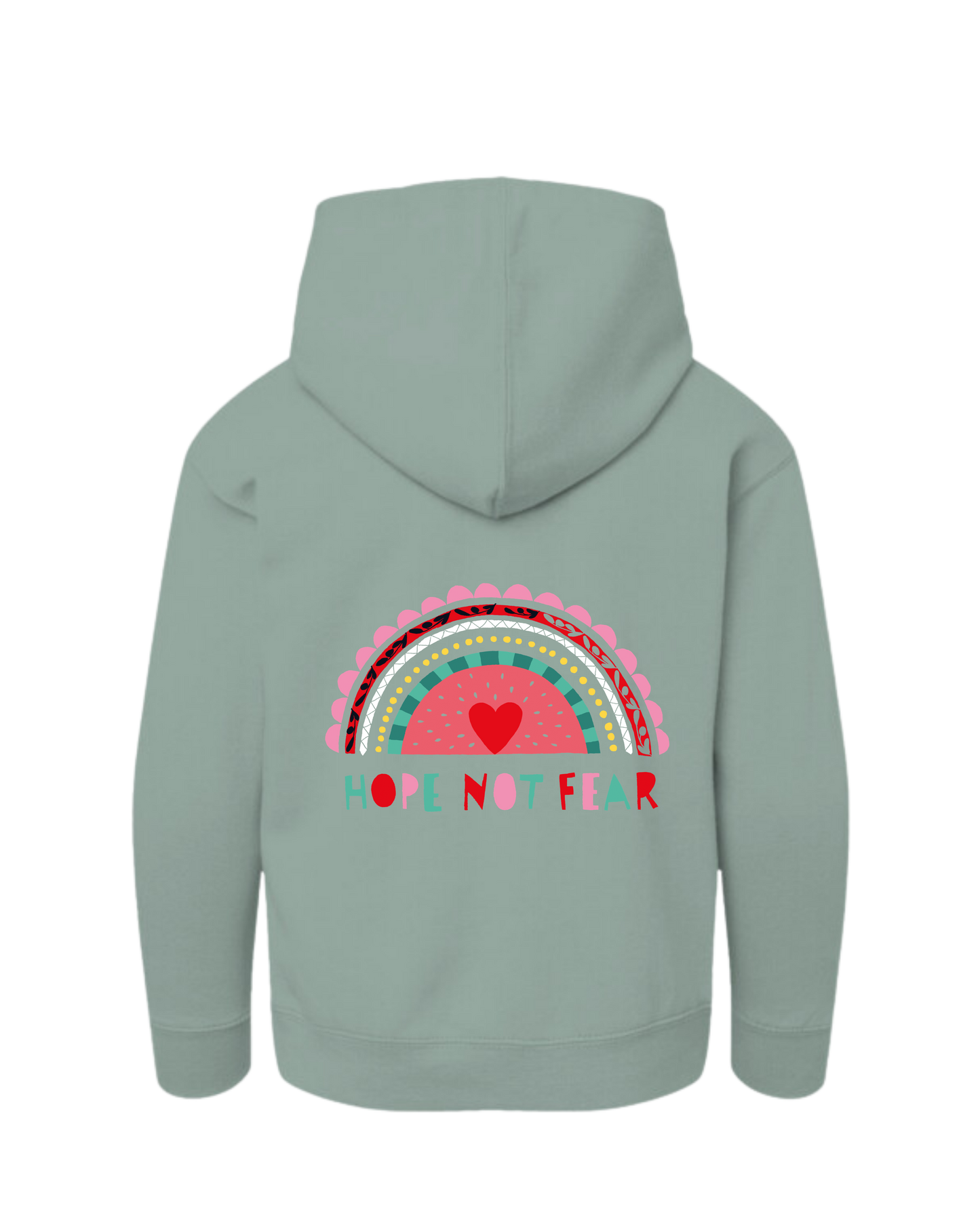Rainbow Hoodie for Kids – Dusky Green (Pre-Order)